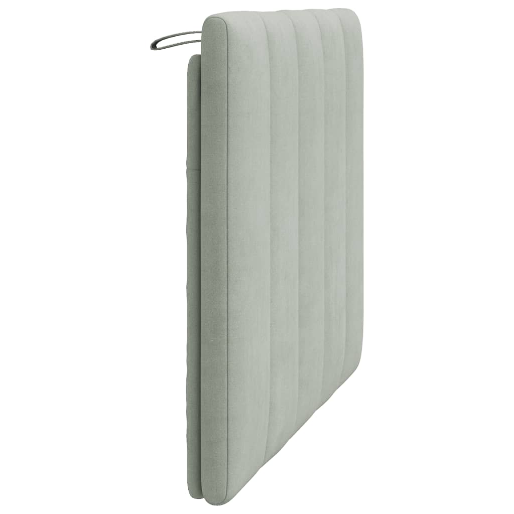 vidaXL Cabecero de cama acolchado terciopelo gris claro 100 cm