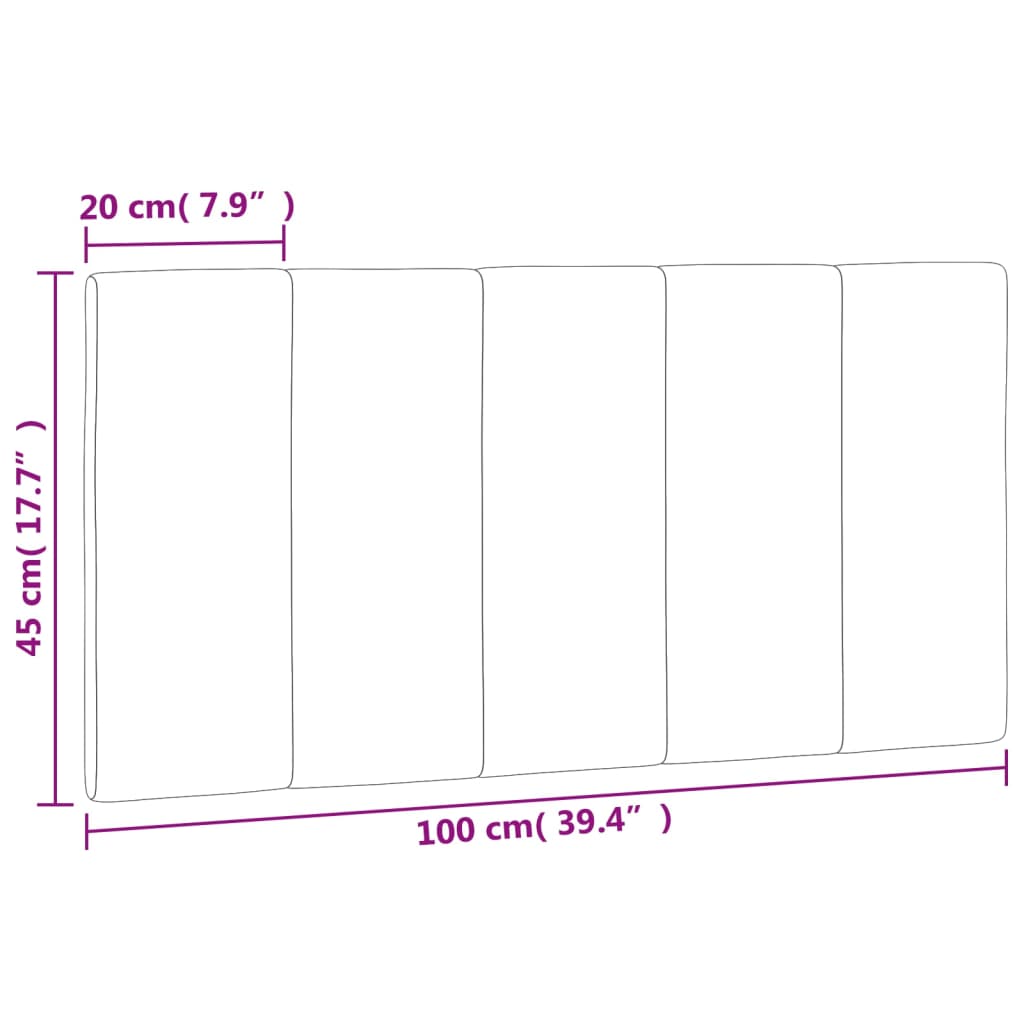 vidaXL Cabecero de cama acolchado terciopelo gris claro 100 cm