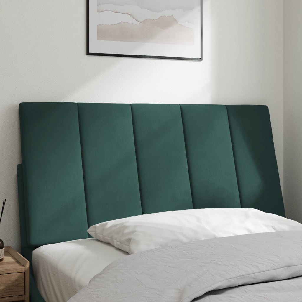 vidaXL Cabecero de cama acolchado terciopelo verde oscuro 100 cm