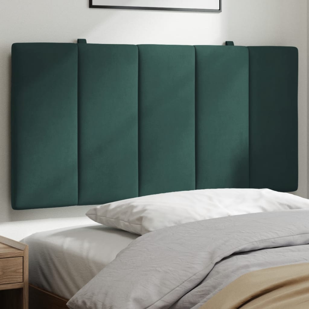 vidaXL Cabecero de cama acolchado terciopelo verde oscuro 100 cm