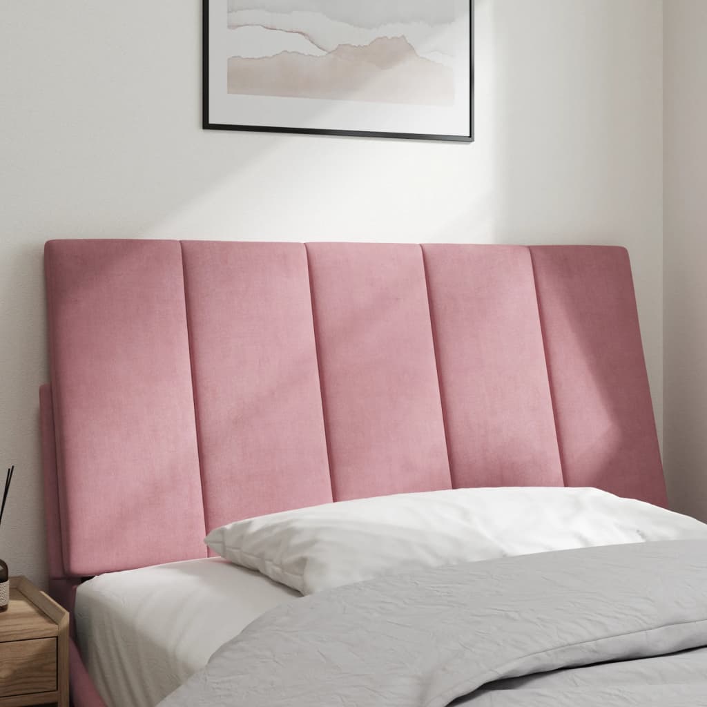 vidaXL Cabecero de cama acolchado terciopelo rosa 100 cm