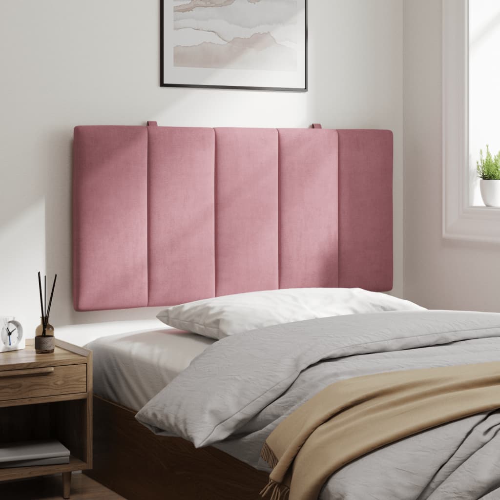 vidaXL Cabecero de cama acolchado terciopelo rosa 100 cm