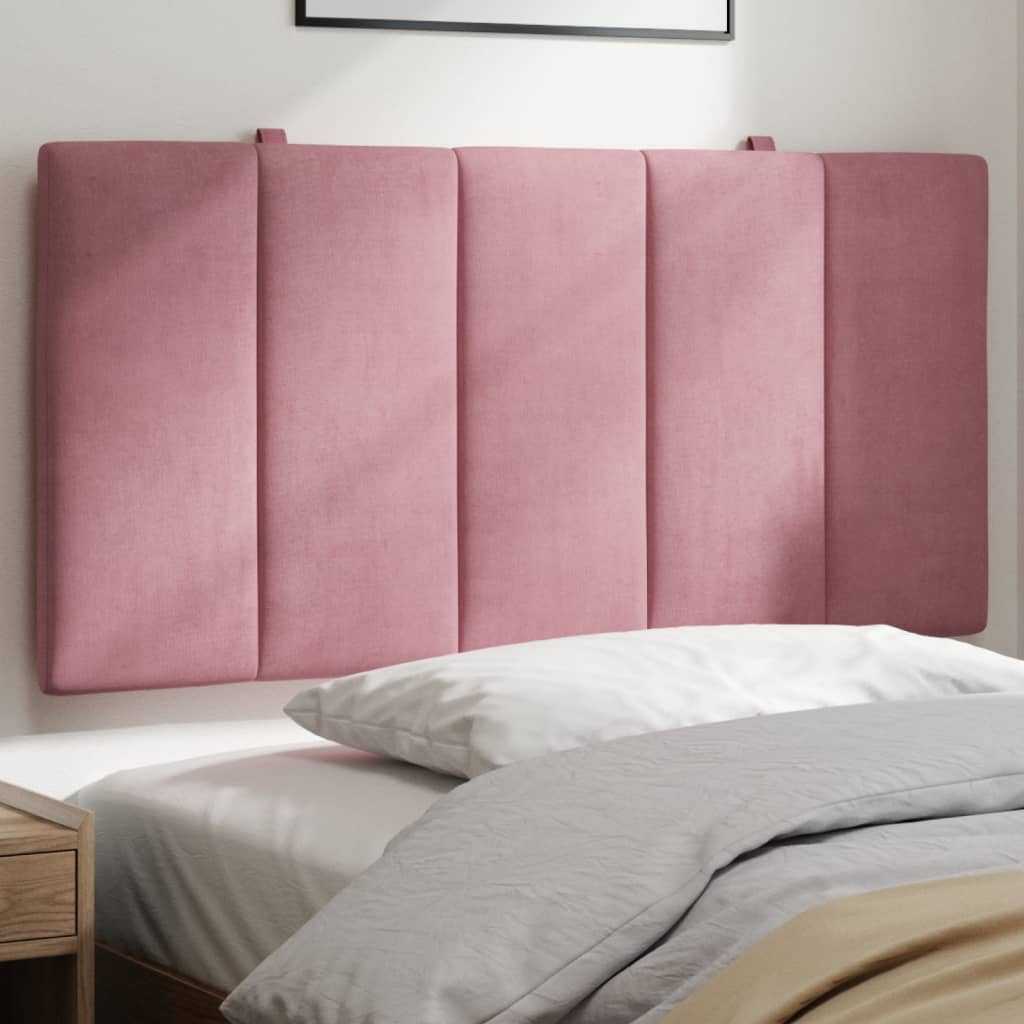 vidaXL Cabecero de cama acolchado terciopelo rosa 100 cm