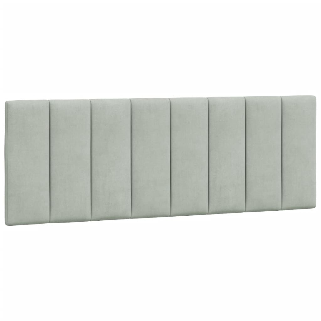 vidaXL Cabecero de cama acolchado terciopelo gris claro 120 cm