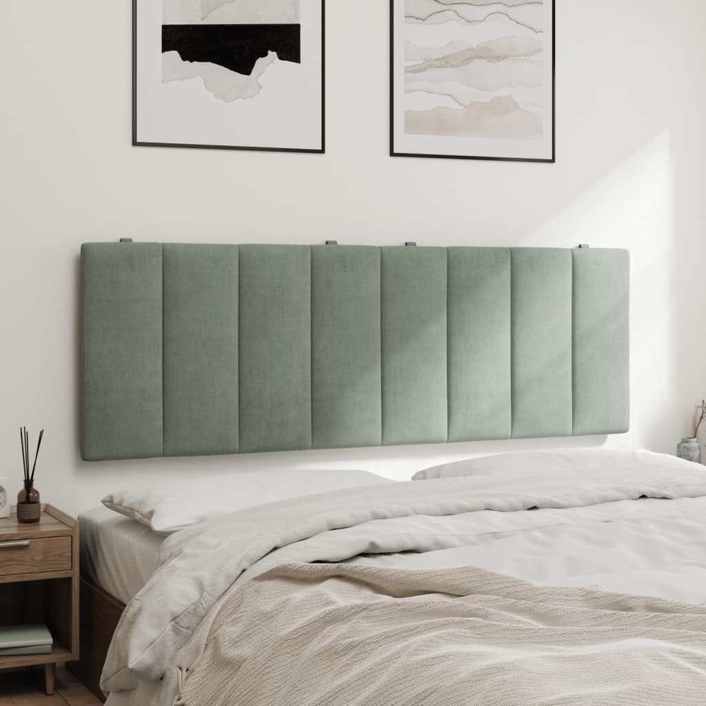 vidaXL Cabecero de cama acolchado terciopelo gris claro 120 cm