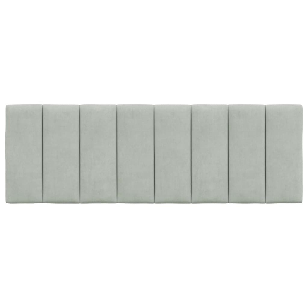 vidaXL Cabecero de cama acolchado terciopelo gris claro 120 cm