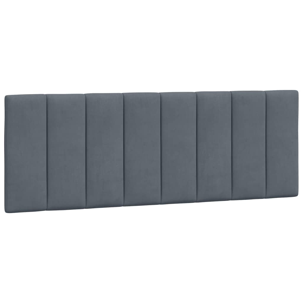 vidaXL Cabecero de cama acolchado terciopelo gris oscuro 120 cm