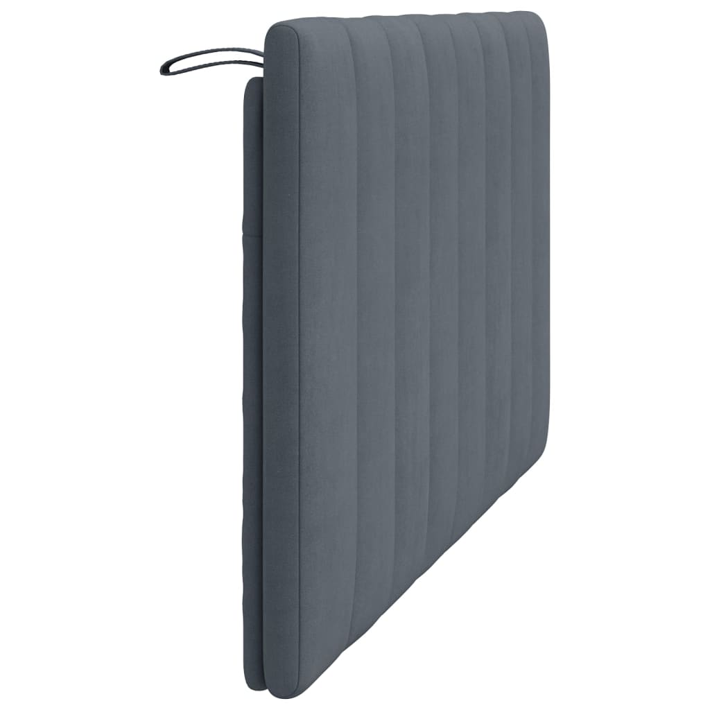 vidaXL Cabecero de cama acolchado terciopelo gris oscuro 120 cm