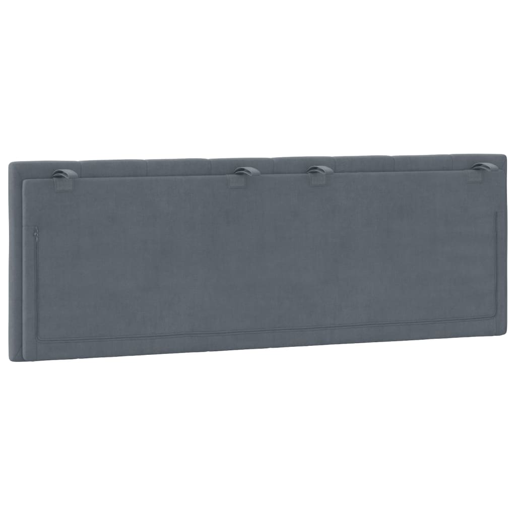 vidaXL Cabecero de cama acolchado terciopelo gris oscuro 120 cm