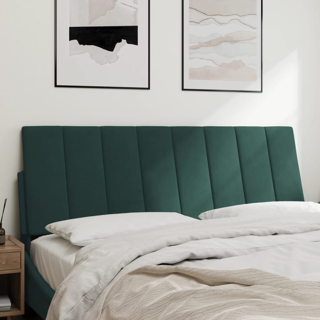 vidaXL Cabecero de cama acolchado terciopelo verde oscuro 120 cm