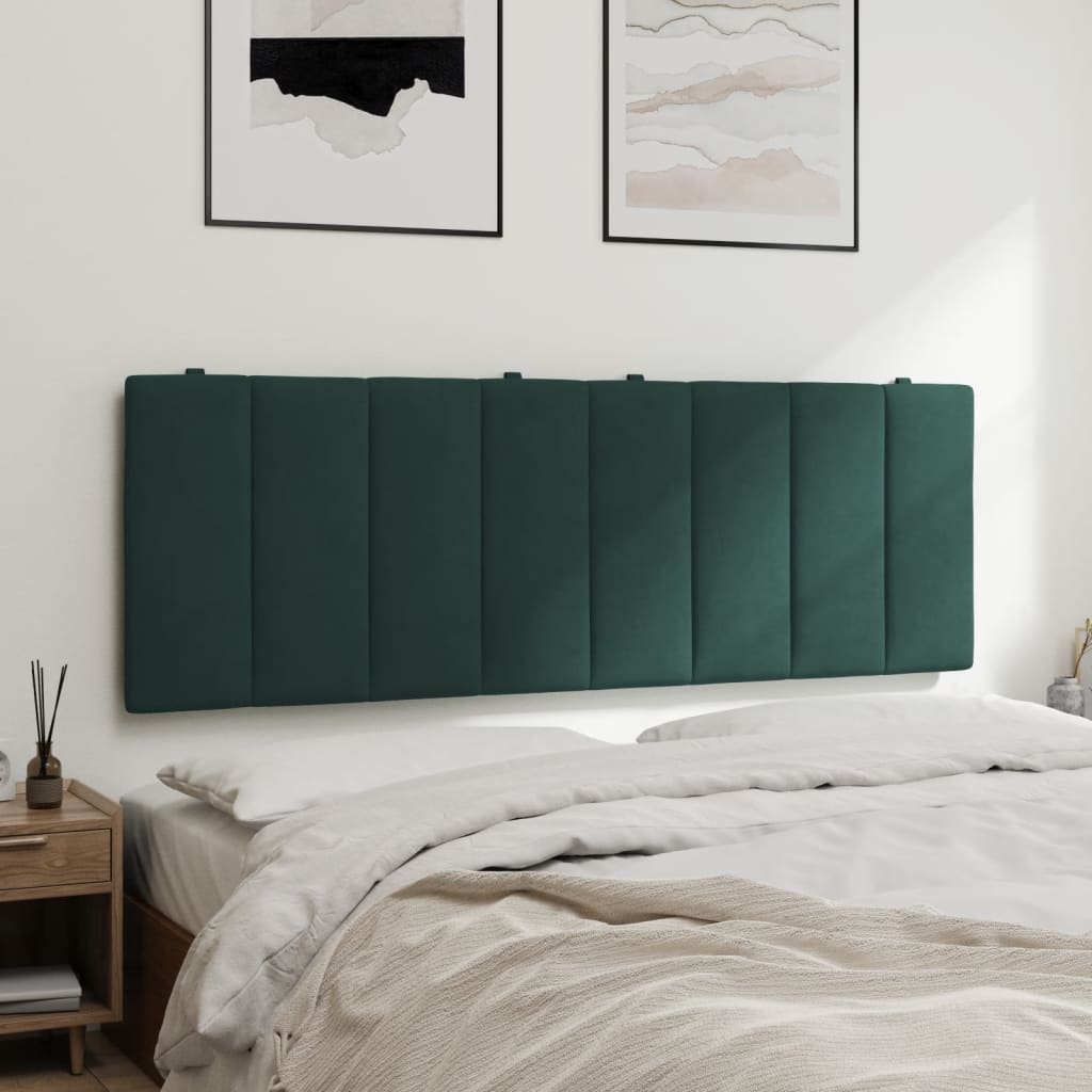 vidaXL Cabecero de cama acolchado terciopelo verde oscuro 120 cm