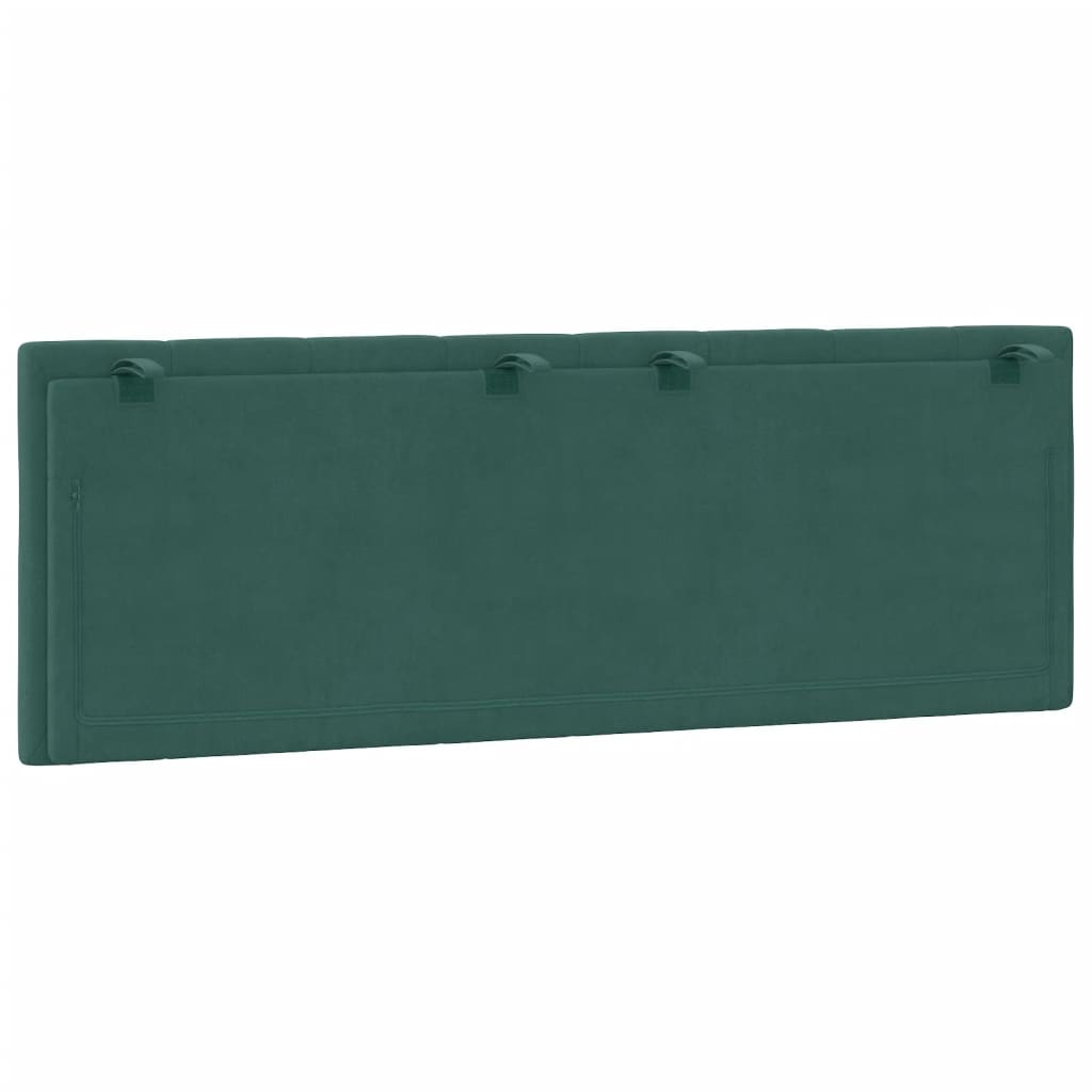 vidaXL Cabecero de cama acolchado terciopelo verde oscuro 120 cm