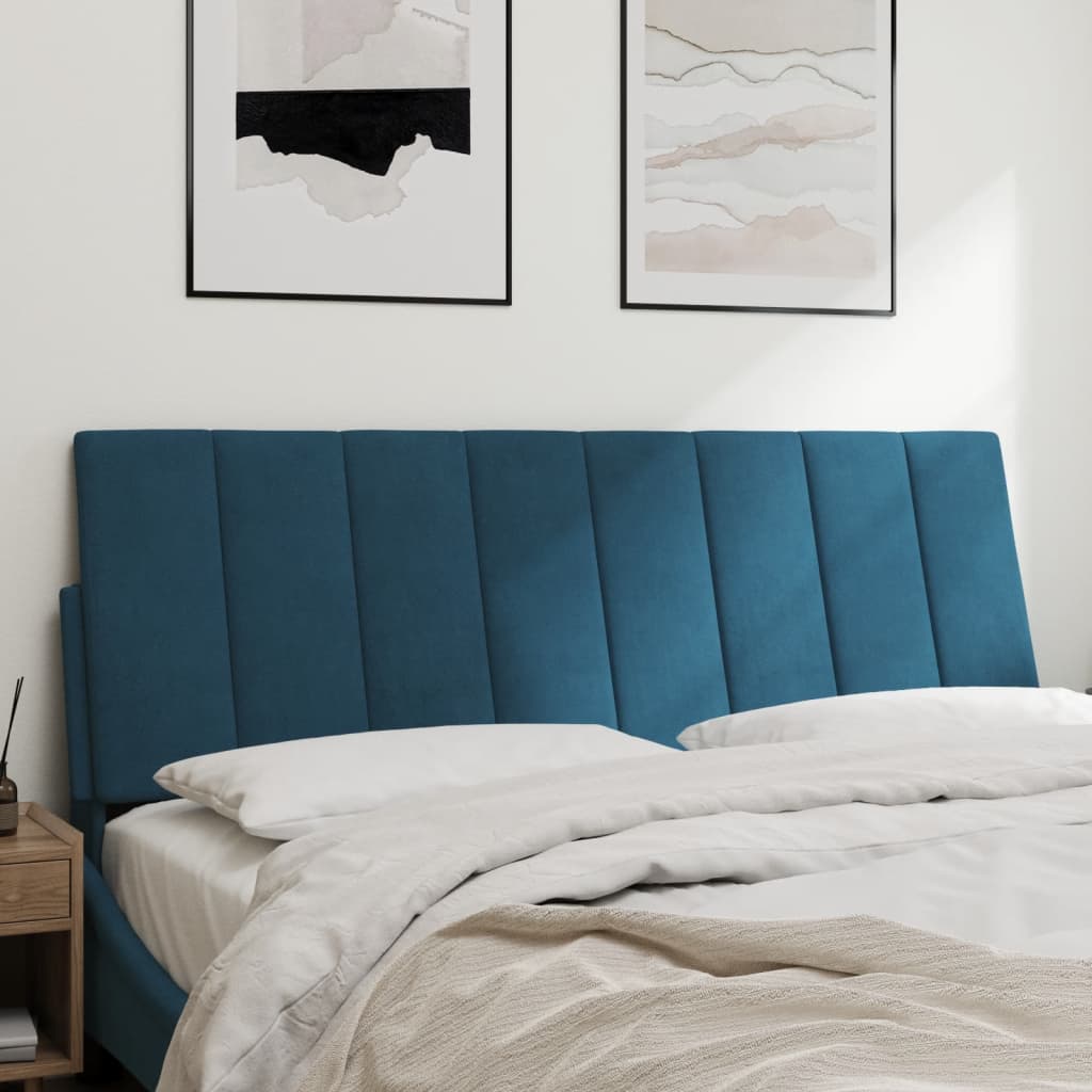 vidaXL Cabecero de cama acolchado terciopelo azul 120 cm