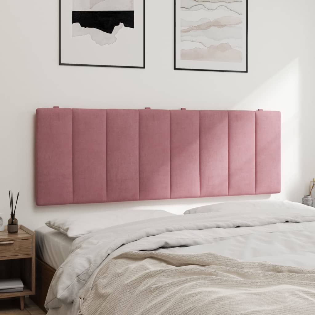 vidaXL Cabecero de cama acolchado terciopelo rosa 120 cm