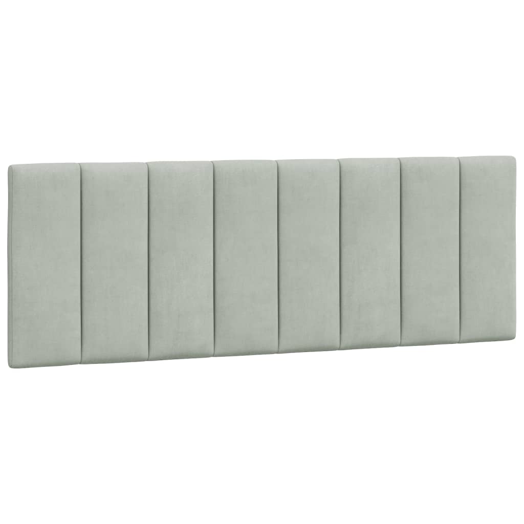 vidaXL Cabecero de cama acolchado terciopelo gris claro 140 cm