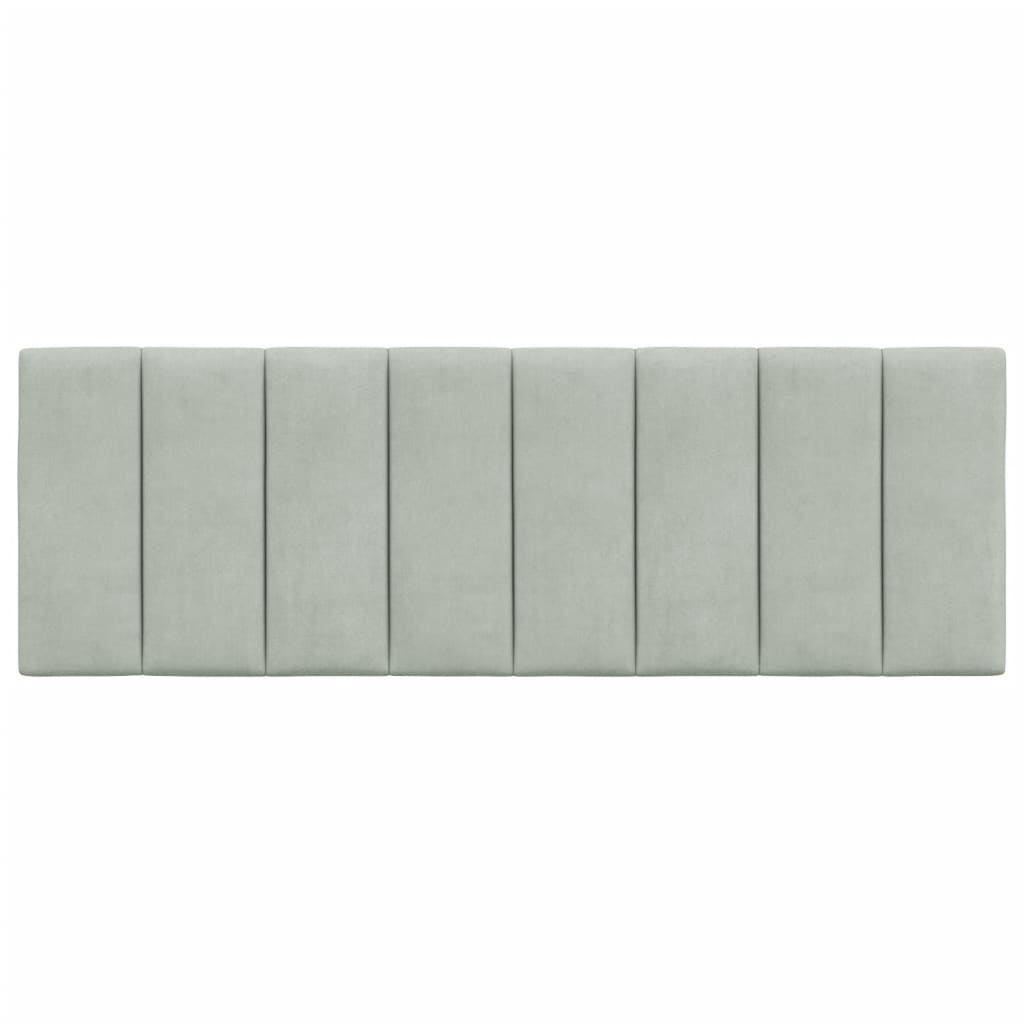 vidaXL Cabecero de cama acolchado terciopelo gris claro 140 cm