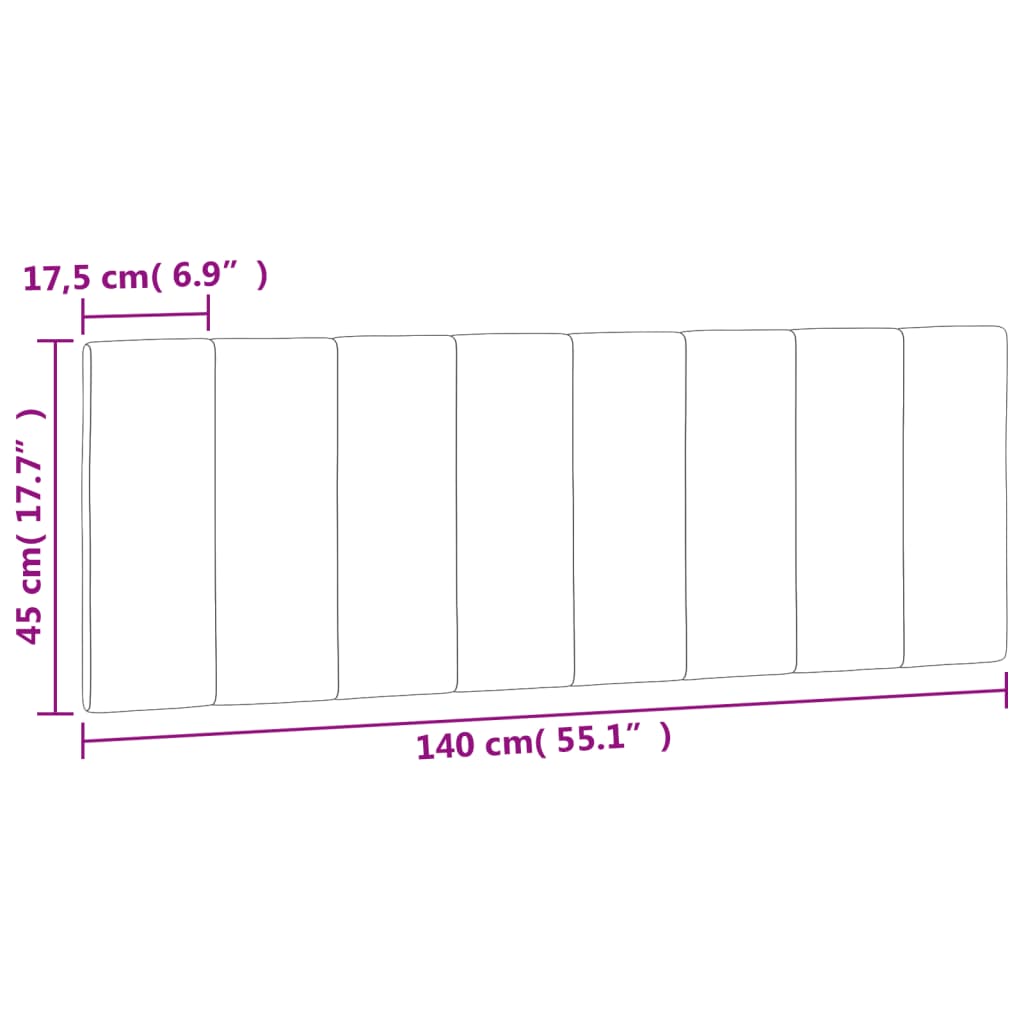 vidaXL Cabecero de cama acolchado terciopelo gris claro 140 cm