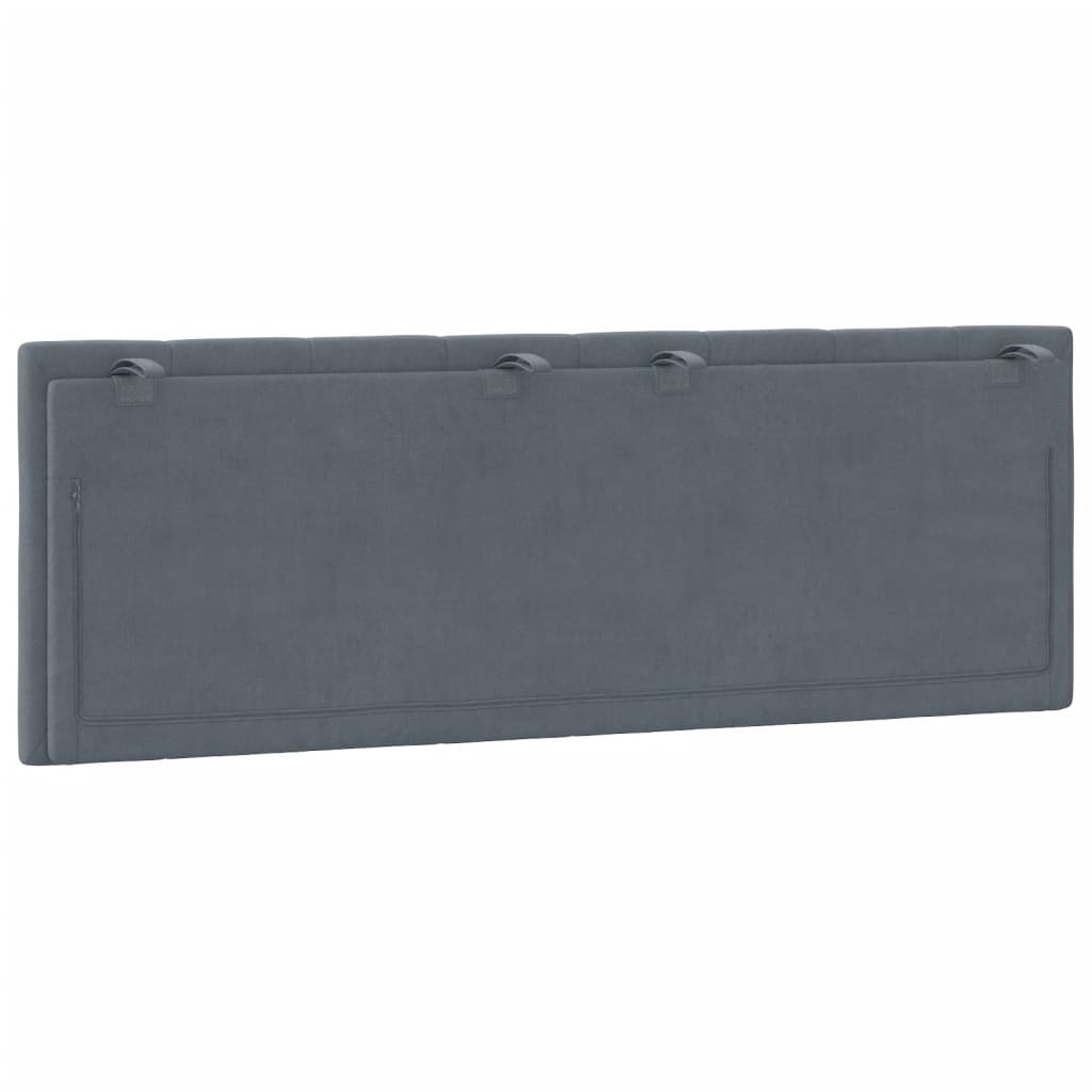 vidaXL Cabecero de cama acolchado terciopelo gris oscuro 140 cm