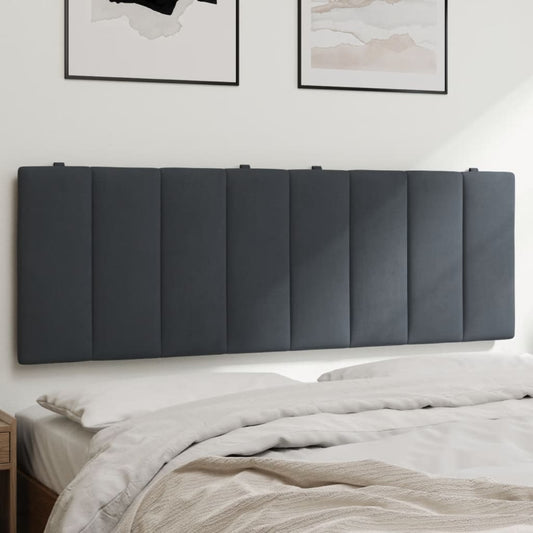 vidaXL Cabecero de cama acolchado terciopelo gris oscuro 140 cm