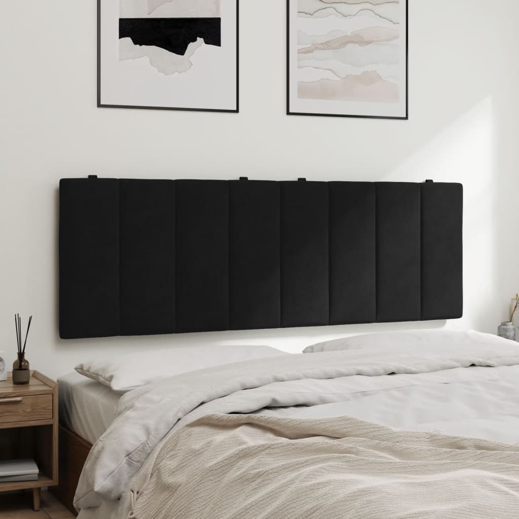 vidaXL Cabecero de cama acolchado terciopelo negro 140 cm