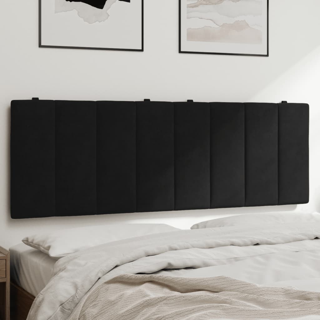 vidaXL Cabecero de cama acolchado terciopelo negro 140 cm