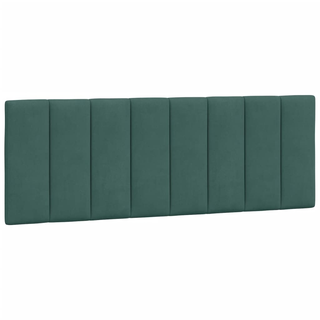 vidaXL Cabecero de cama acolchado terciopelo verde oscuro 140 cm