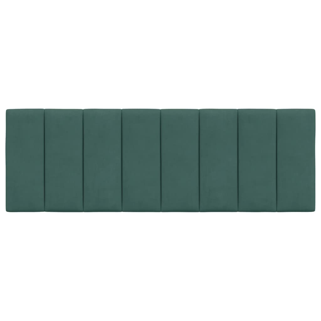 vidaXL Cabecero de cama acolchado terciopelo verde oscuro 140 cm