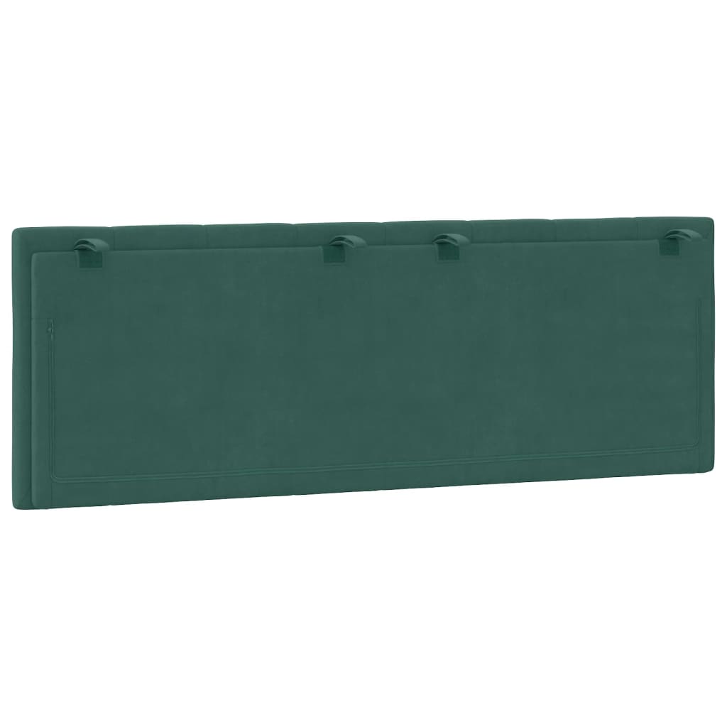 vidaXL Cabecero de cama acolchado terciopelo verde oscuro 140 cm