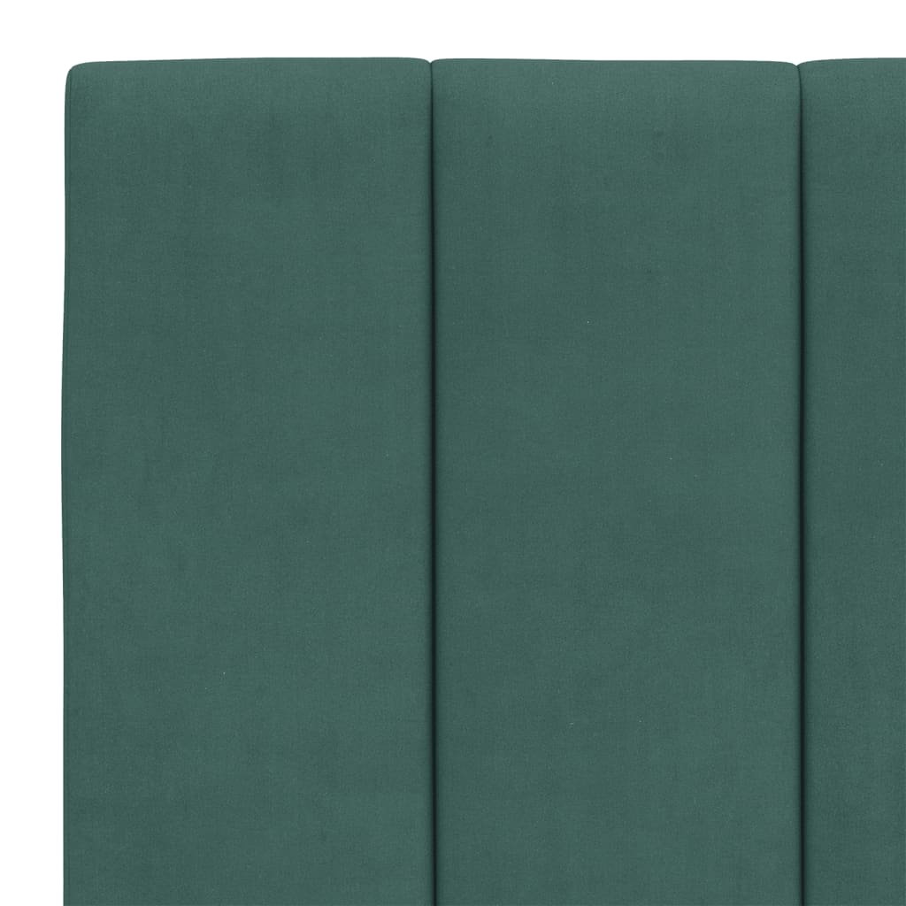 vidaXL Cabecero de cama acolchado terciopelo verde oscuro 140 cm