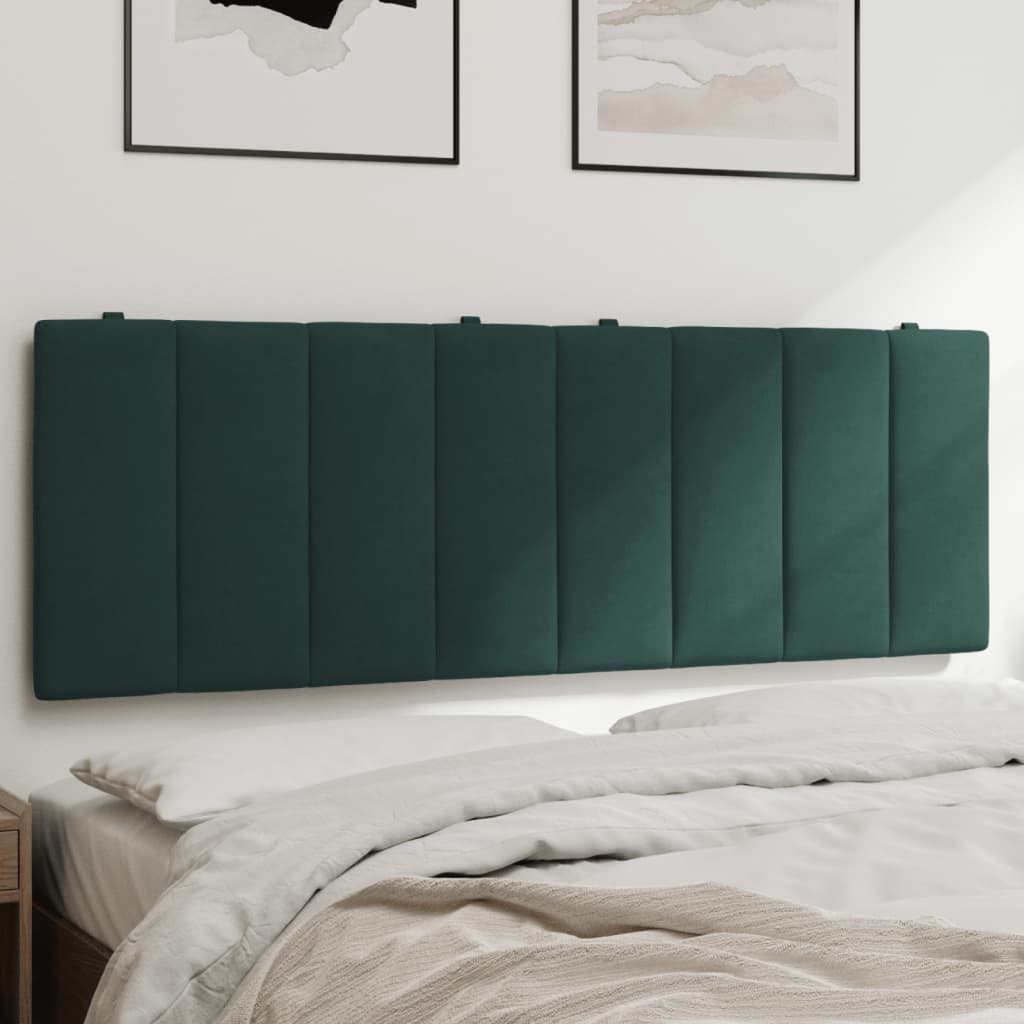 vidaXL Cabecero de cama acolchado terciopelo verde oscuro 140 cm