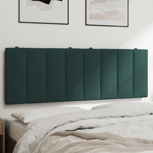 vidaXL Cabecero de cama acolchado terciopelo verde oscuro 140 cm