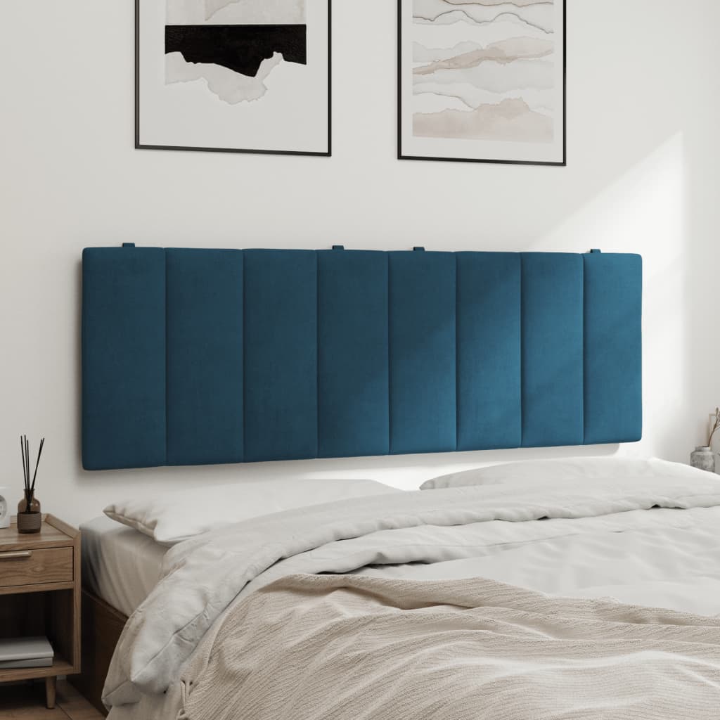 vidaXL Cabecero de cama acolchado terciopelo azul 140 cm