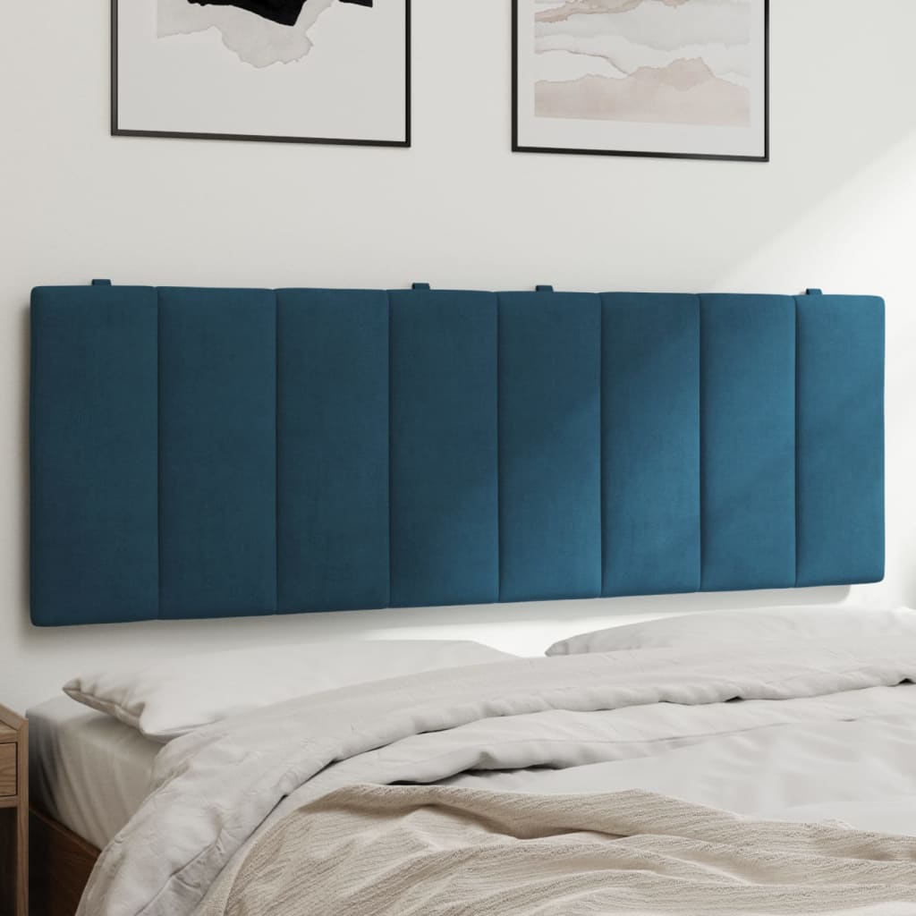 vidaXL Cabecero de cama acolchado terciopelo azul 140 cm