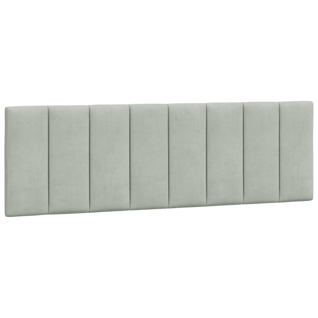 vidaXL Cabecero de cama acolchado terciopelo gris claro 160 cm