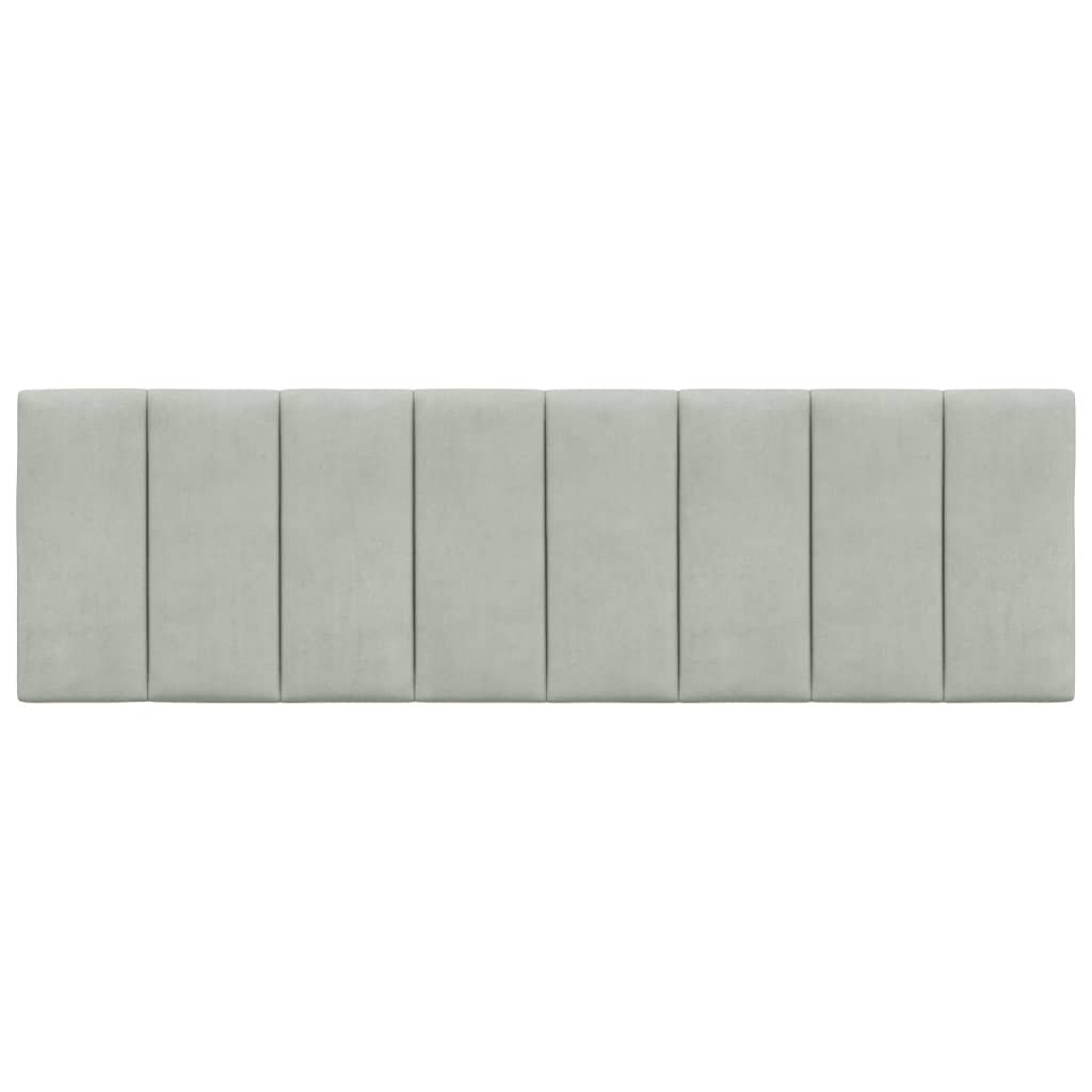 vidaXL Cabecero de cama acolchado terciopelo gris claro 160 cm