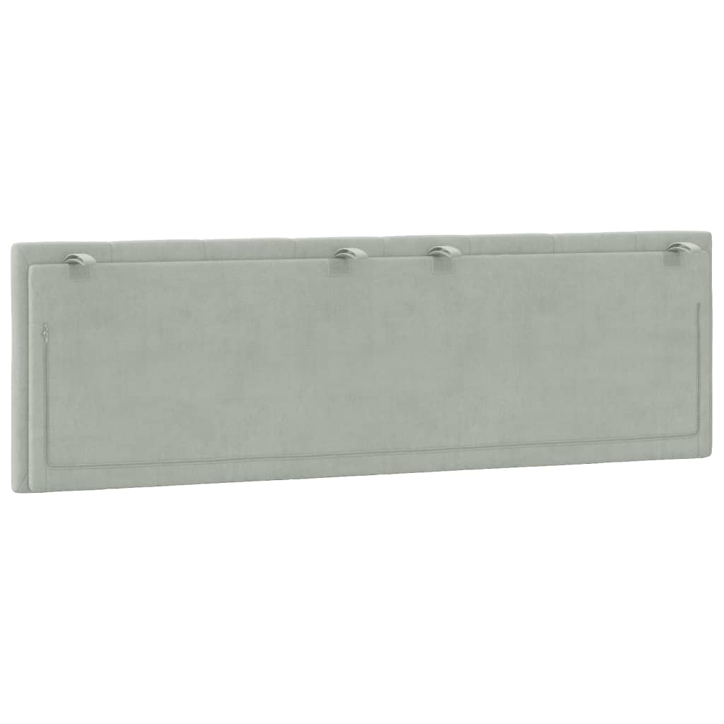 vidaXL Cabecero de cama acolchado terciopelo gris claro 160 cm