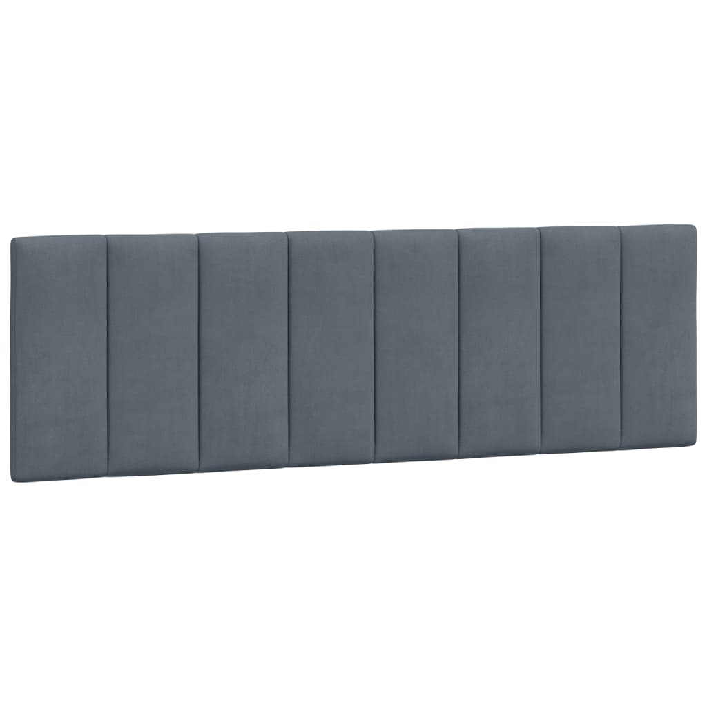 vidaXL Cabecero de cama acolchado terciopelo gris oscuro 160 cm