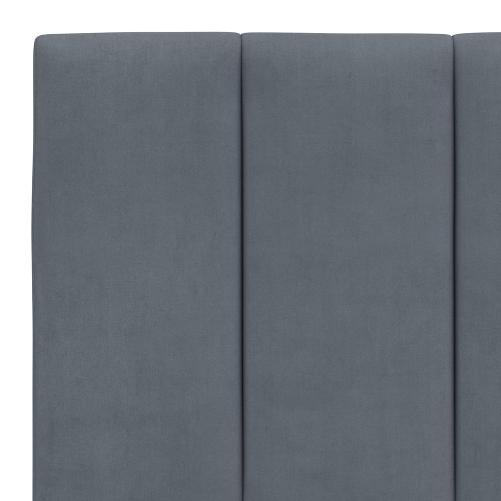 vidaXL Cabecero de cama acolchado terciopelo gris oscuro 160 cm