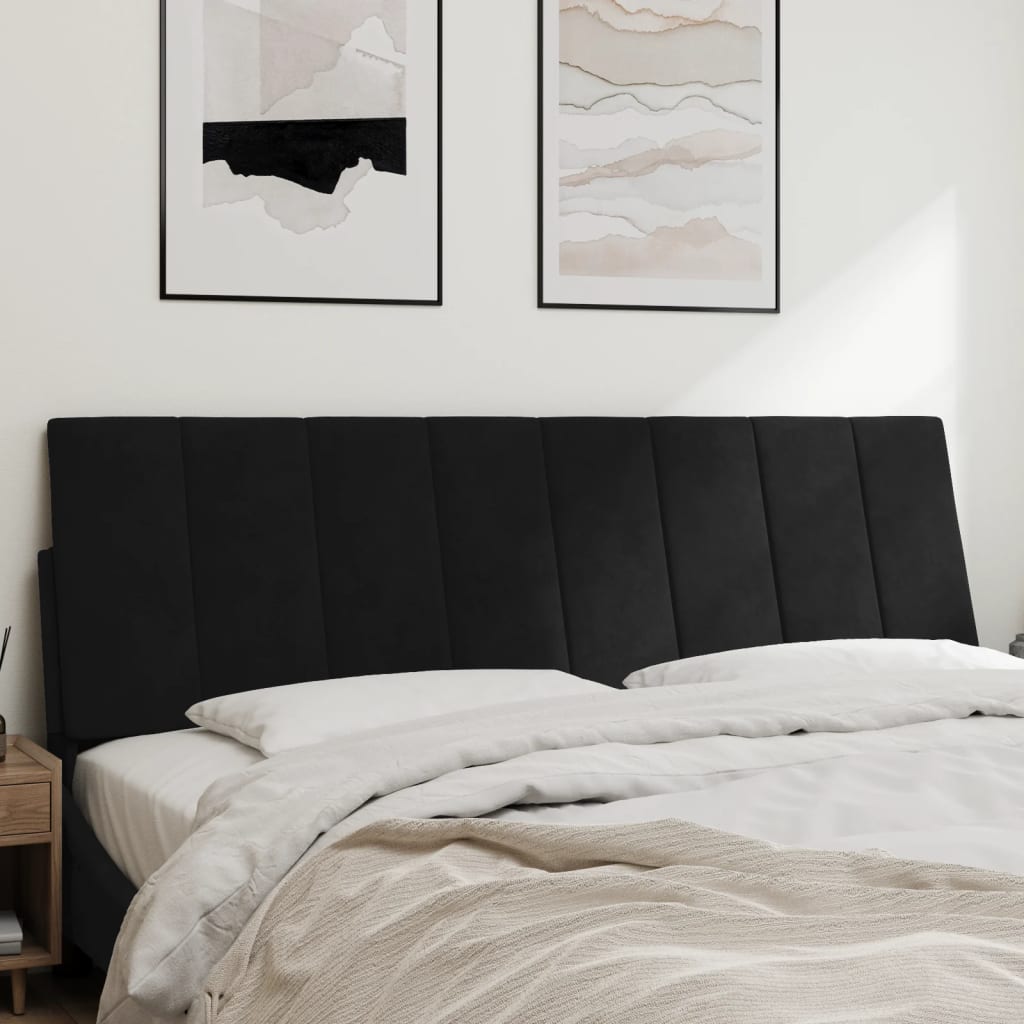 vidaXL Cabecero de cama acolchado terciopelo negro 160 cm