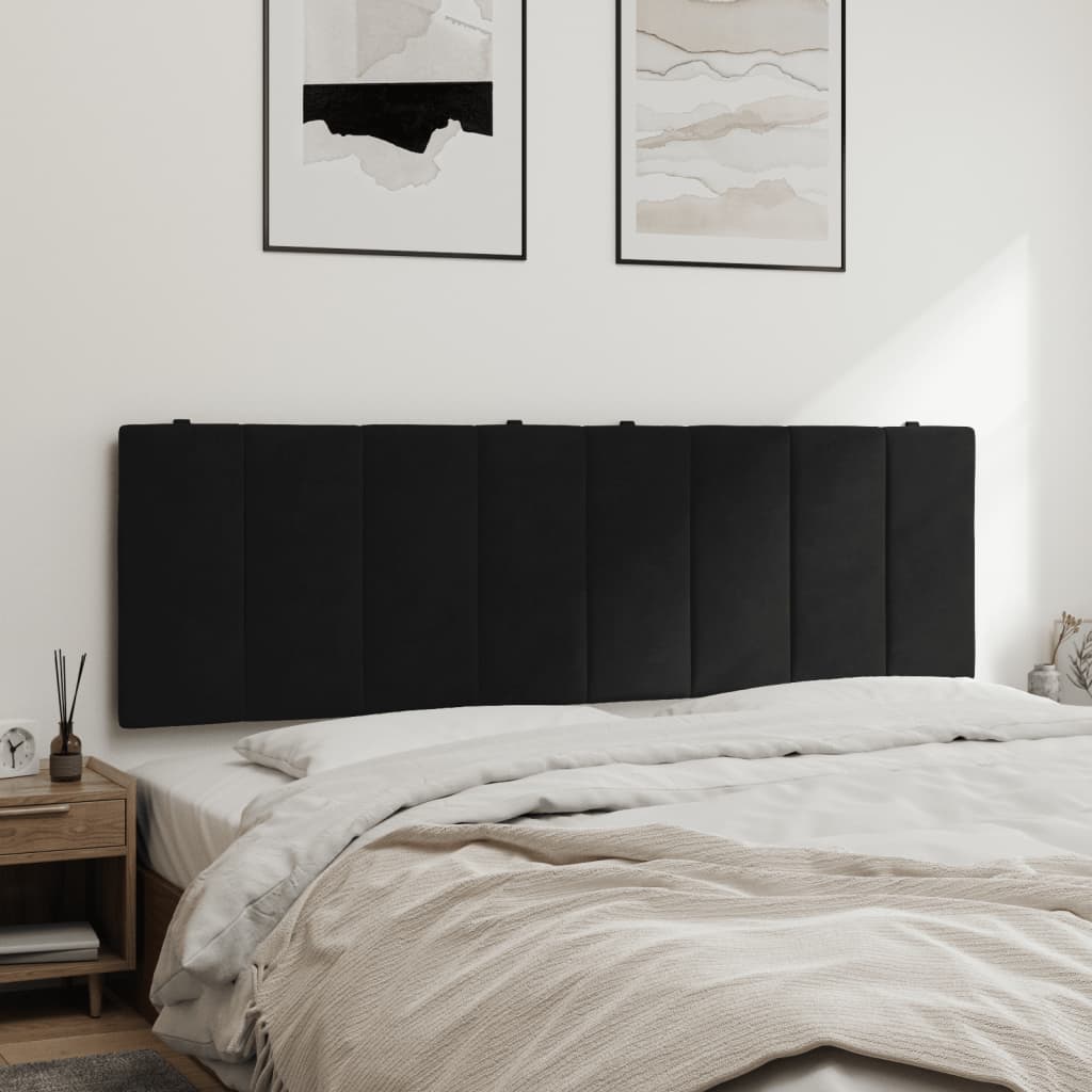 vidaXL Cabecero de cama acolchado terciopelo negro 160 cm