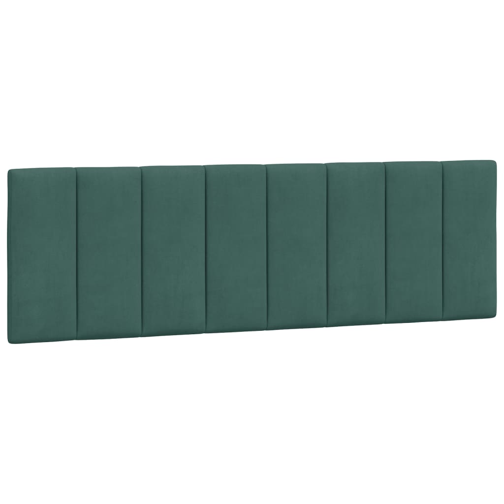 vidaXL Cabecero de cama acolchado terciopelo verde oscuro 160 cm