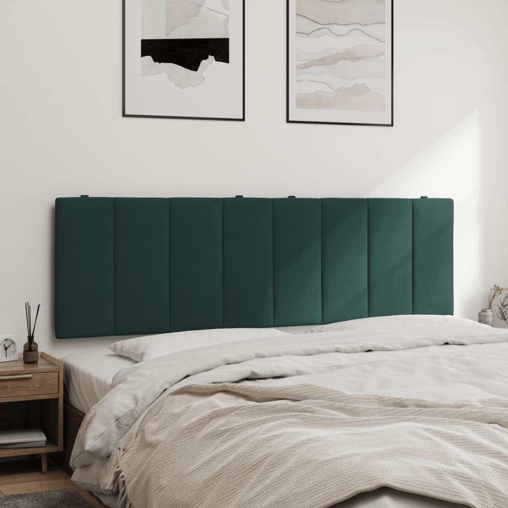 vidaXL Cabecero de cama acolchado terciopelo verde oscuro 160 cm