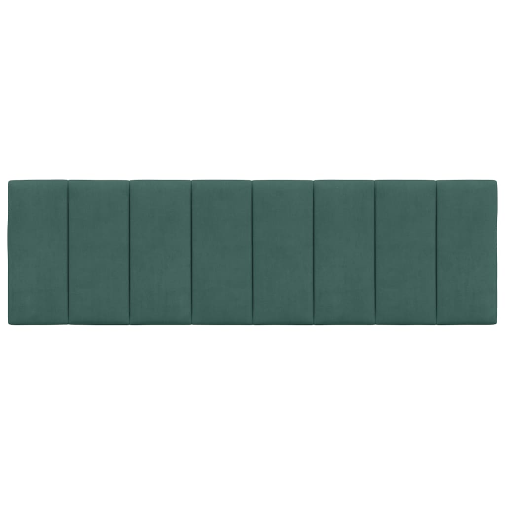 vidaXL Cabecero de cama acolchado terciopelo verde oscuro 160 cm