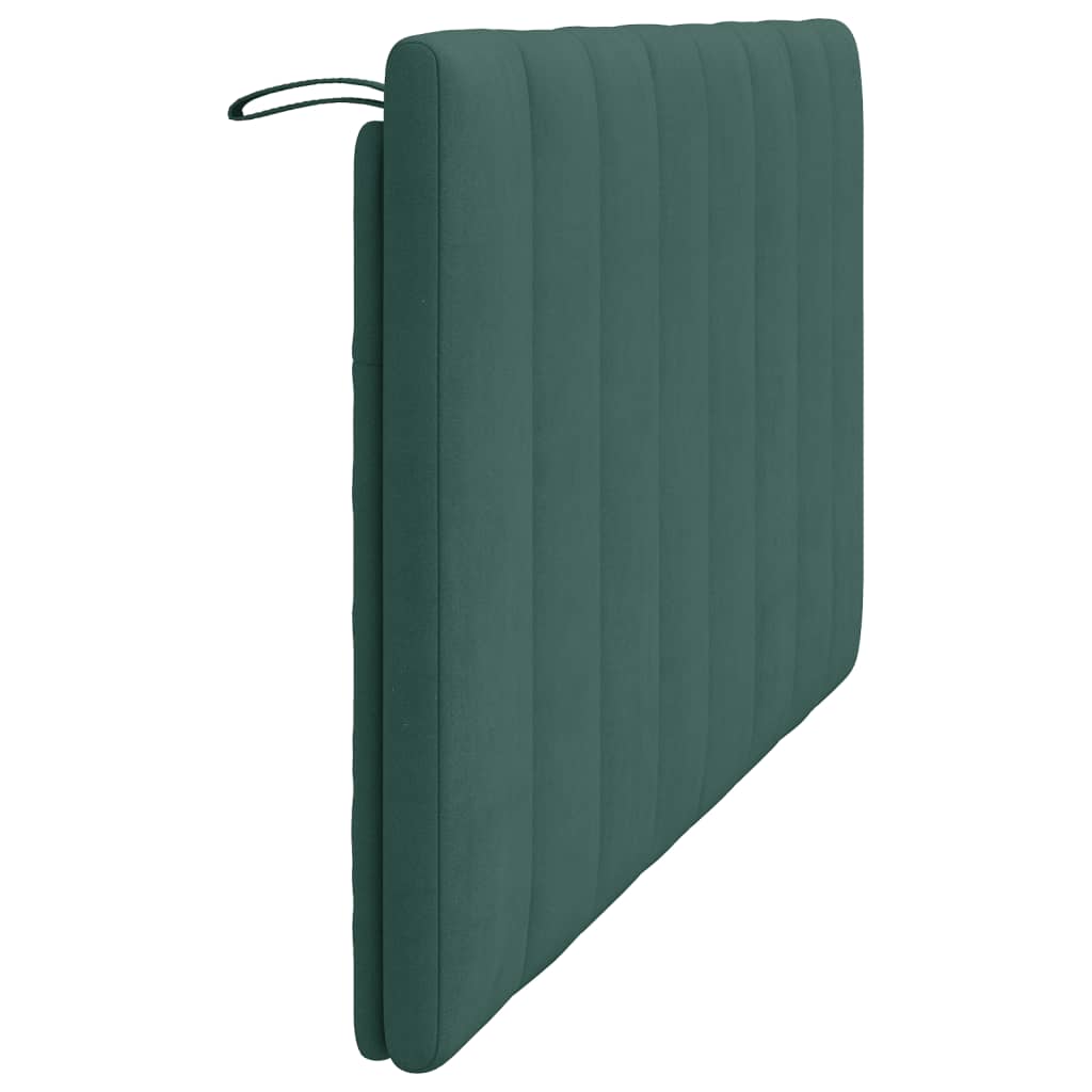 vidaXL Cabecero de cama acolchado terciopelo verde oscuro 160 cm