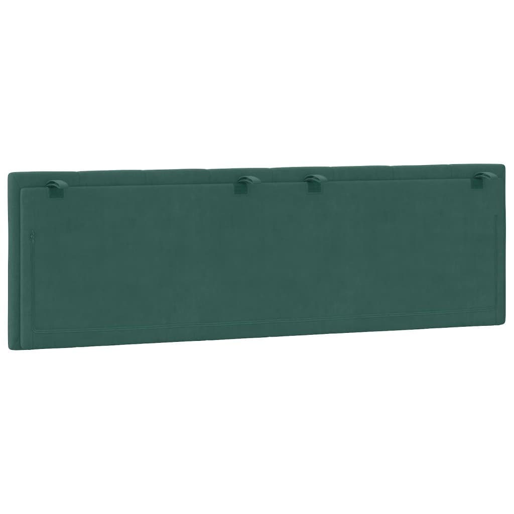 vidaXL Cabecero de cama acolchado terciopelo verde oscuro 160 cm