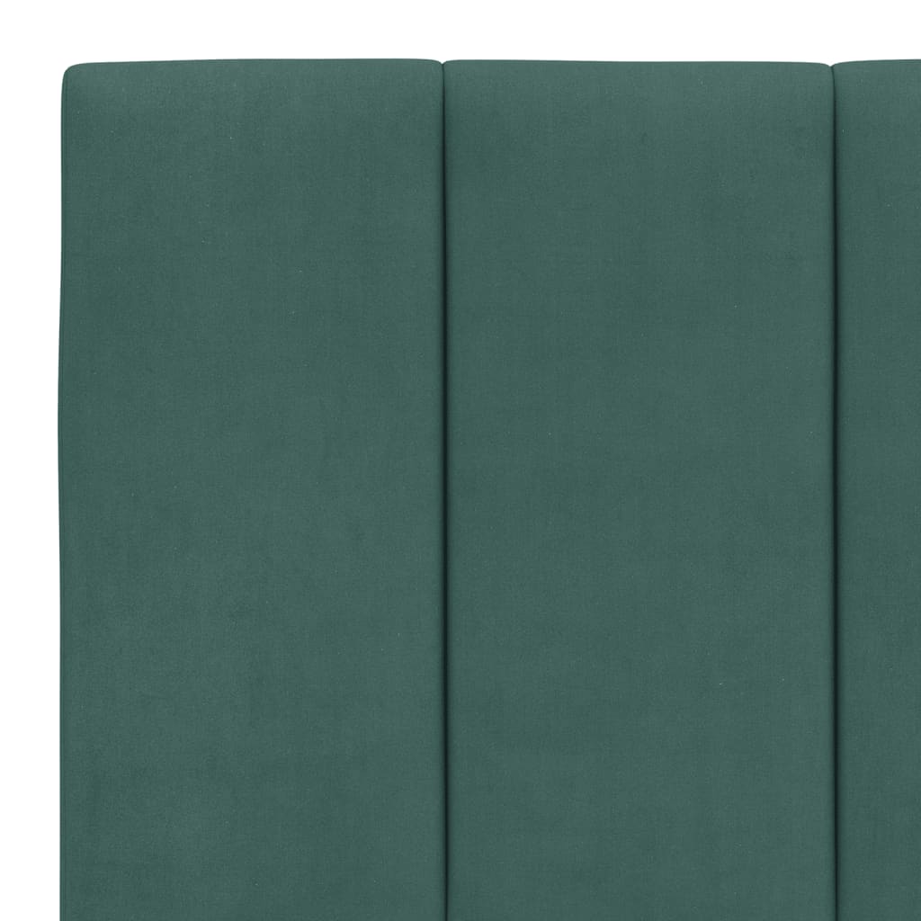 vidaXL Cabecero de cama acolchado terciopelo verde oscuro 160 cm