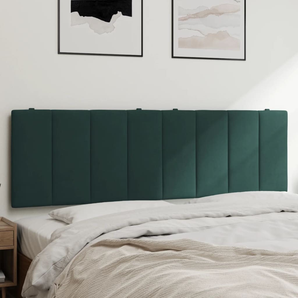 vidaXL Cabecero de cama acolchado terciopelo verde oscuro 160 cm