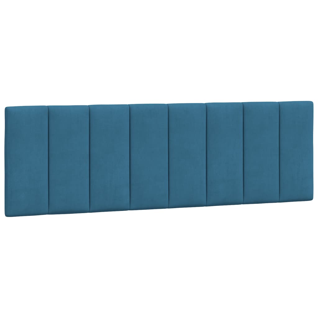 vidaXL Cabecero de cama acolchado terciopelo azul 160 cm