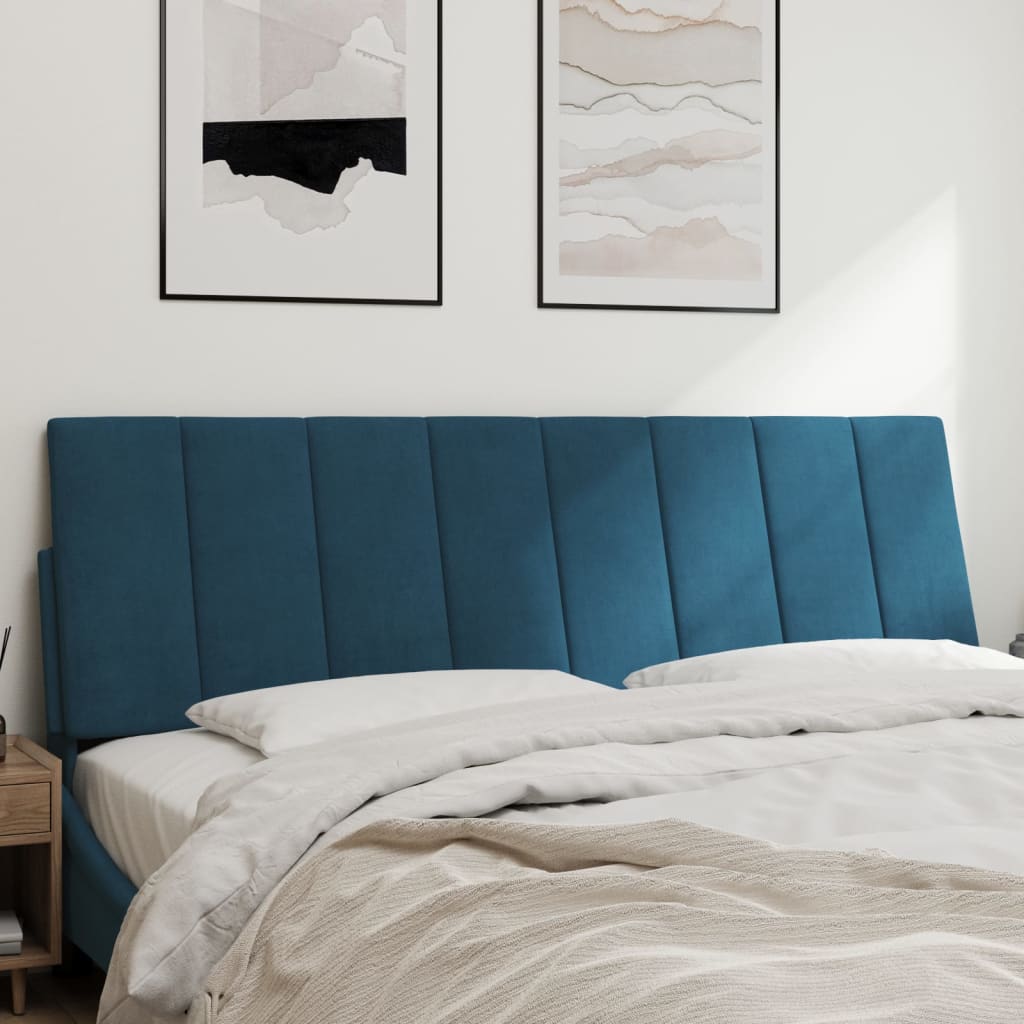 vidaXL Cabecero de cama acolchado terciopelo azul 160 cm