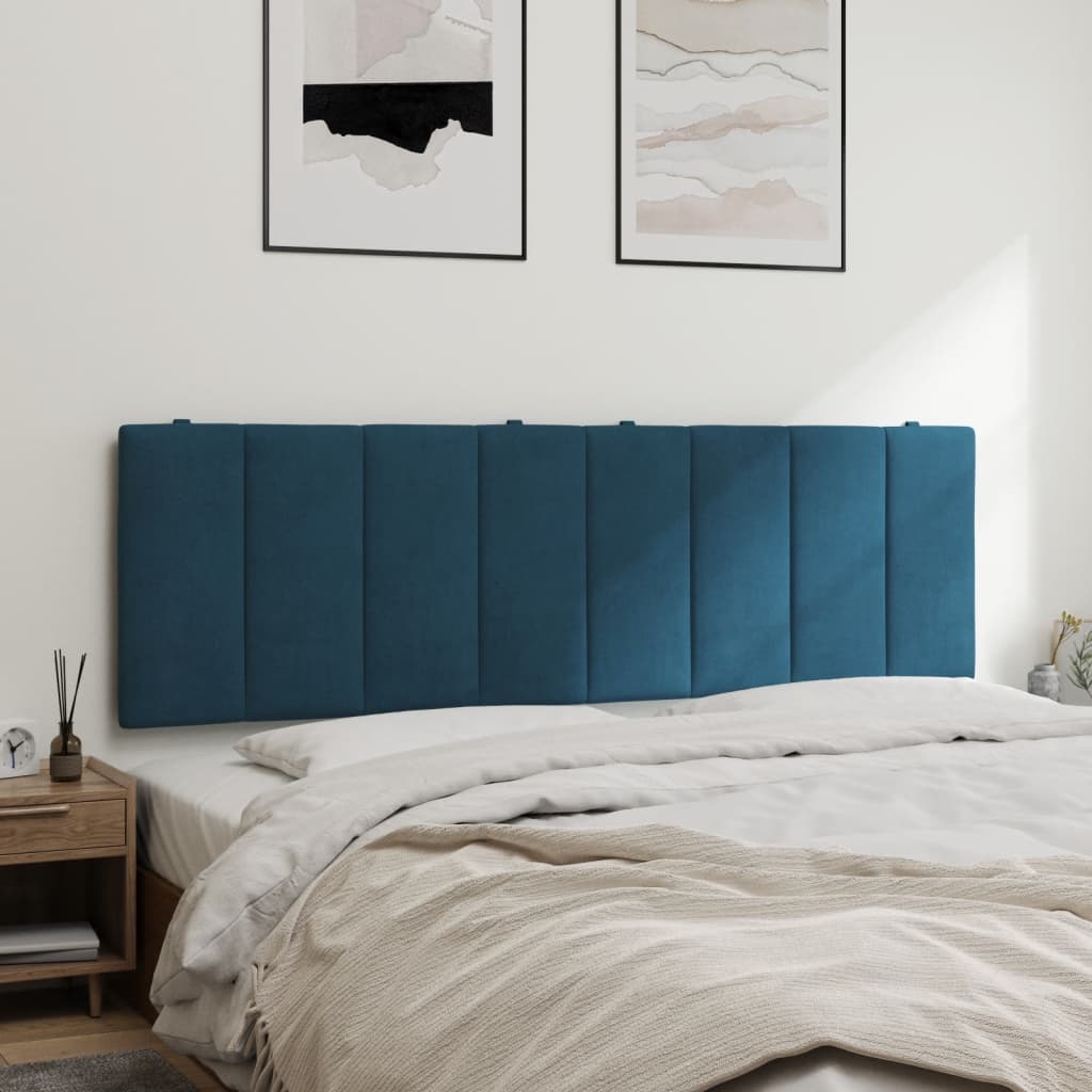 vidaXL Cabecero de cama acolchado terciopelo azul 160 cm